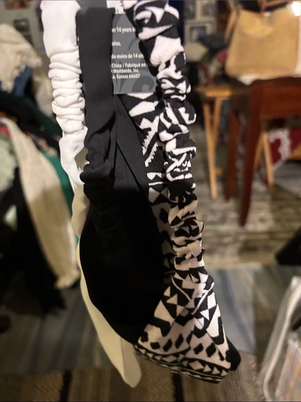 Minicci Black & White Patterned Knit Headbands - 2-Pack